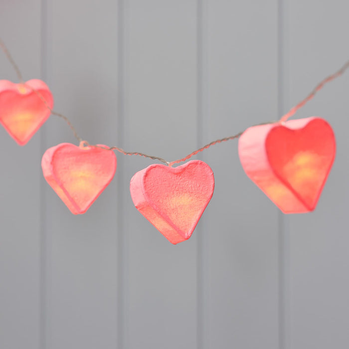 10 LED Paper Heart Battery Fairy Lights