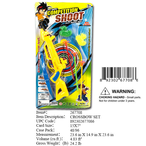 15X7"CROSS BOW DART GUN+2 DUCKS