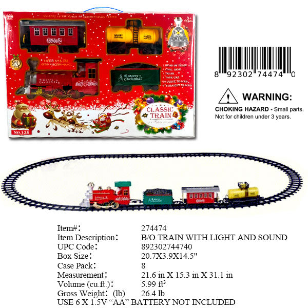 20.7X3.9X14.5"B/O IC X'MAS TRAIN SET WBX