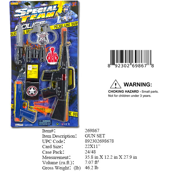22X11"POLICE RIFILE+GUN  PLAY SET