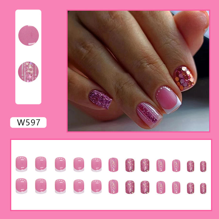 24pcs/Set Press On Nails W597