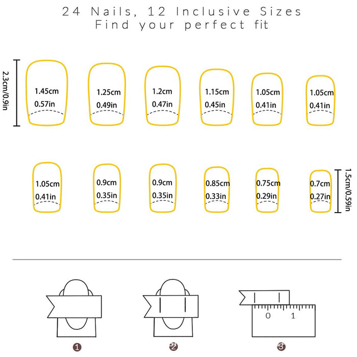 24pcs/Set Press On Nails