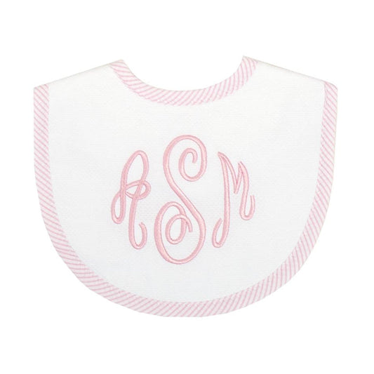 3 Marthas Pink Seersucker Striped Bib