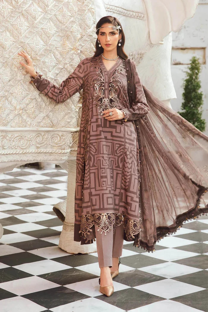 3 Piece Unstitched Embroidered Cambric Suit MPT-2703-B