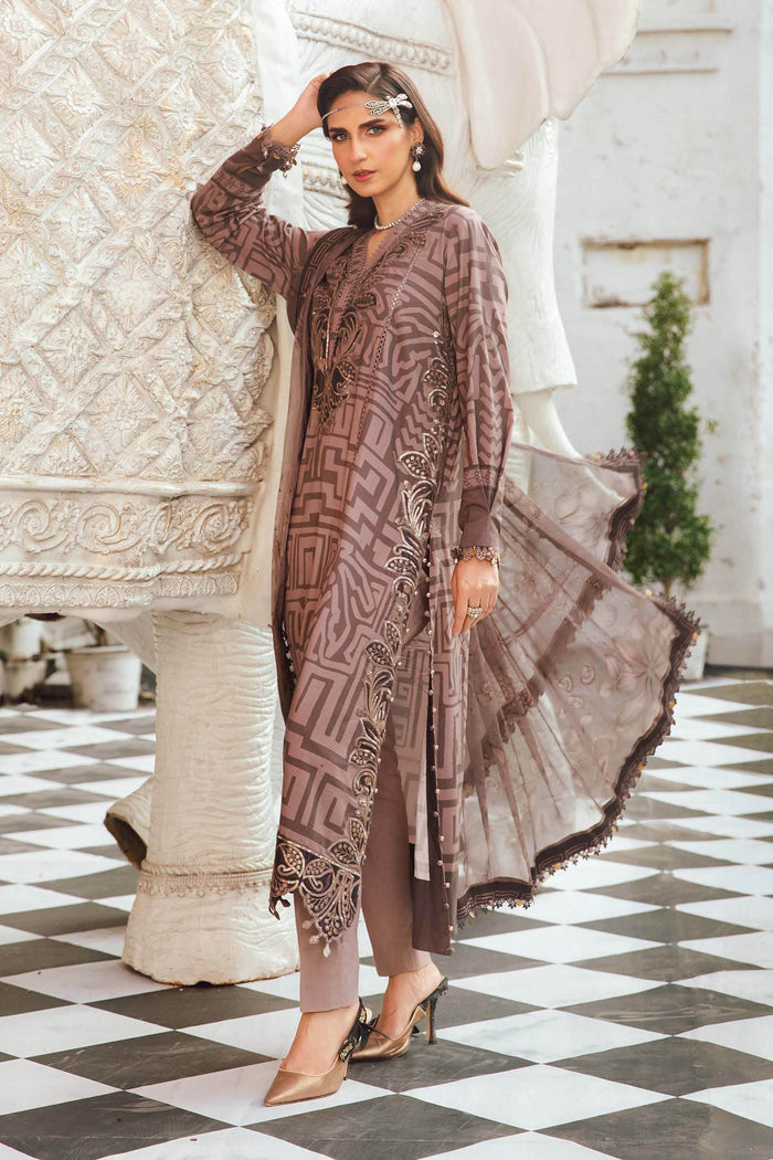 3 Piece Unstitched Embroidered Cambric Suit MPT-2703-B
