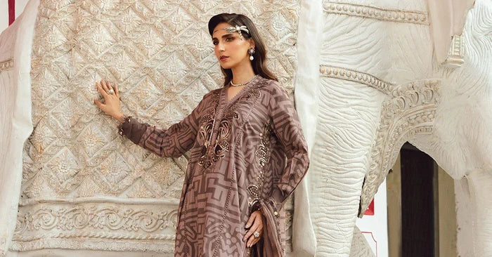 3 Piece Unstitched Embroidered Cambric Suit MPT-2703-B