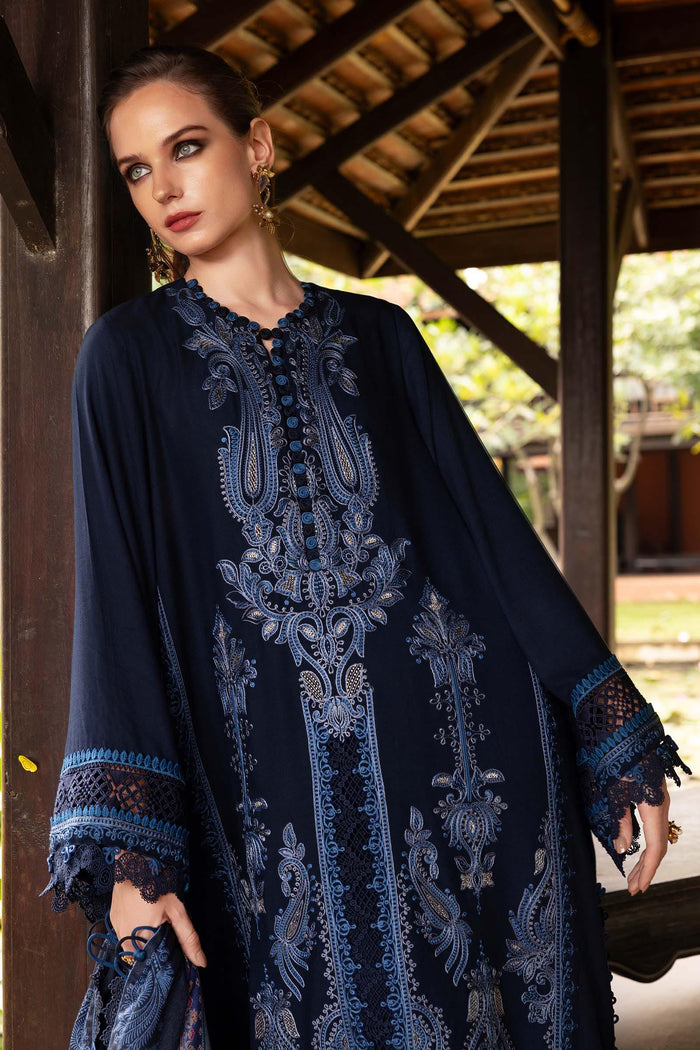 3 Piece Unstitched Embroidered Twill Linen Suit