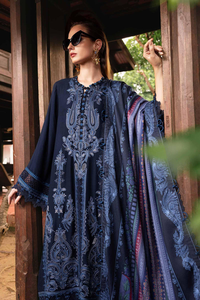 3 Piece Unstitched Embroidered Twill Linen Suit