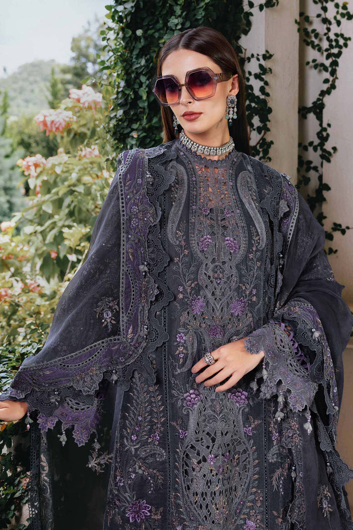 3 Piece Unstitched Embroidered Velvet Suit WL-1305-Grey