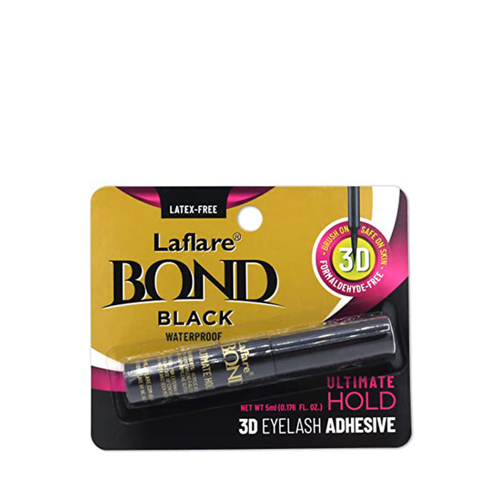 LAFLARE Bond Black waterproof 3D eyelash adhesive tube in blister pack ultimate hold 3D lash bond latex free
