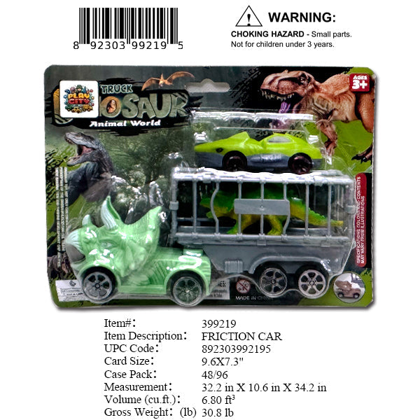 9.6X7.3"F/P DINOSAUR CARRIER TRUCK