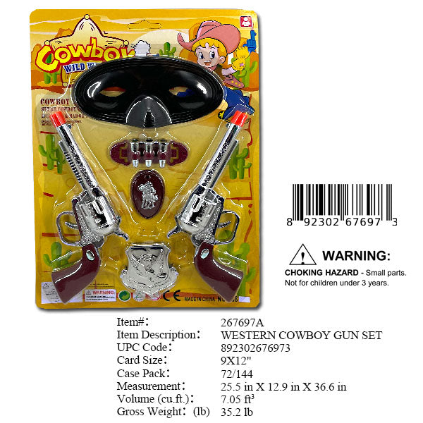 9X12"2PC  COWBOY GUN PLAY SET