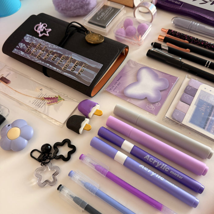 Black & Lilac Stationery Gift Box