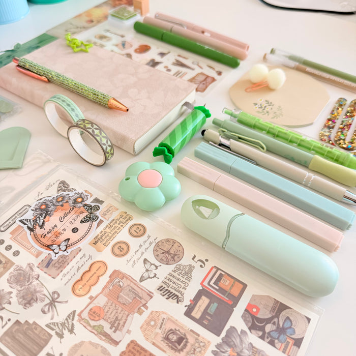 Sage Green & Beige Stationery Set