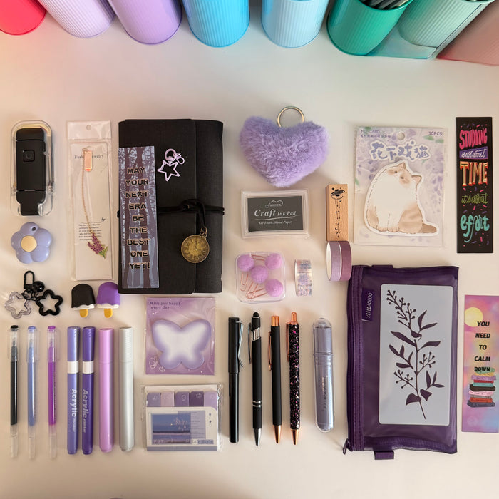 Black & Lilac Stationery Gift Box