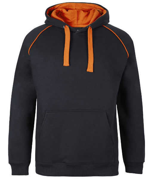 Adults Contrast Fleecy Hoodie | 3CFH | Black and Orange