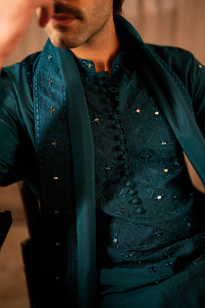 AINA - KAARI TEAL GREEN KURTA PAJAMA