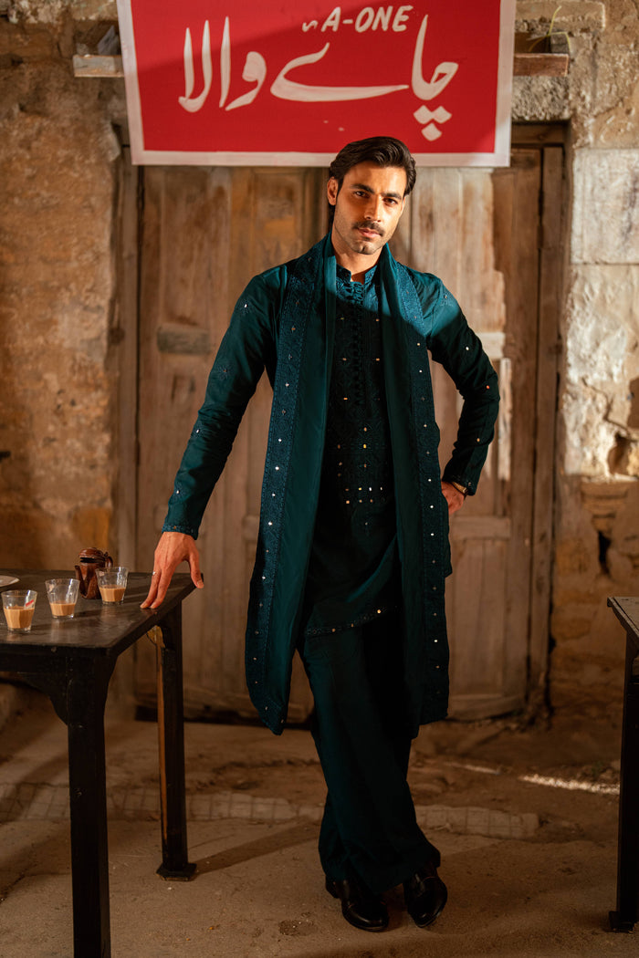 AINA - KAARI TEAL GREEN KURTA PAJAMA