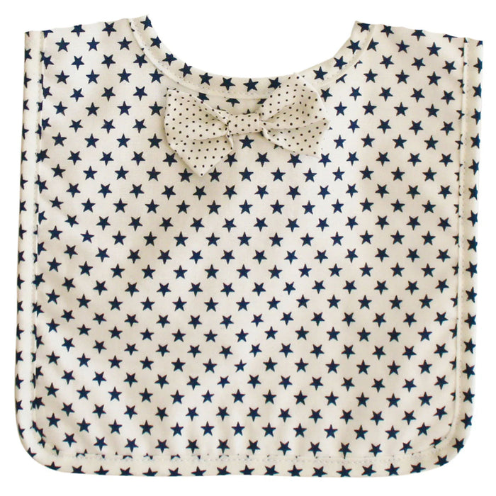 Alimrose Bow Tie Bib - White Navy Star