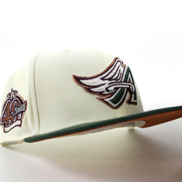 Anaheim Angels 40th Anniversary New Era 59Fifty Fitted Hat (GITD Chrome White Green Orange Under Brim)