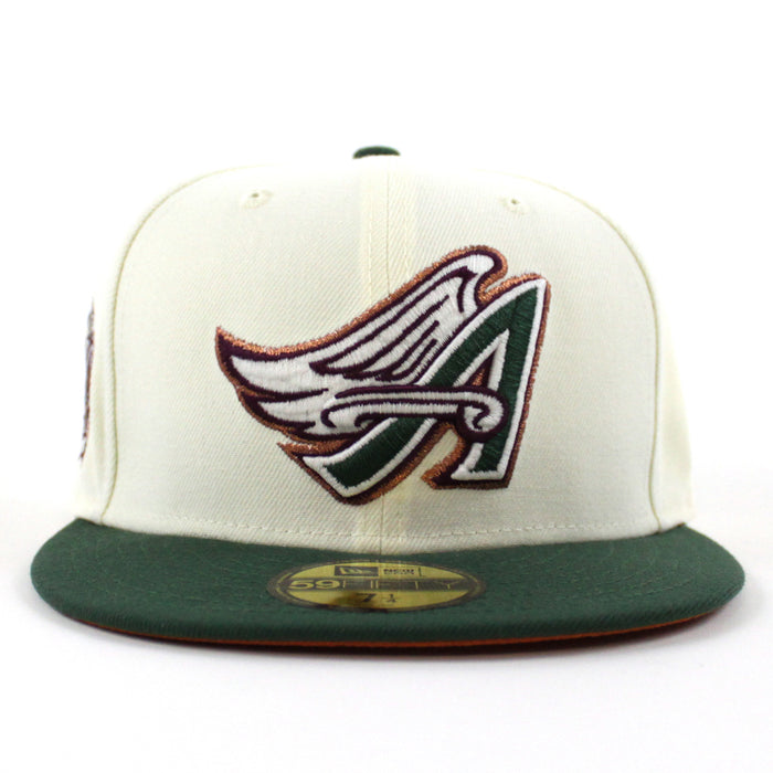 Anaheim Angels 40th Anniversary New Era 59Fifty Fitted Hat (GITD Chrome White Green Orange Under Brim)