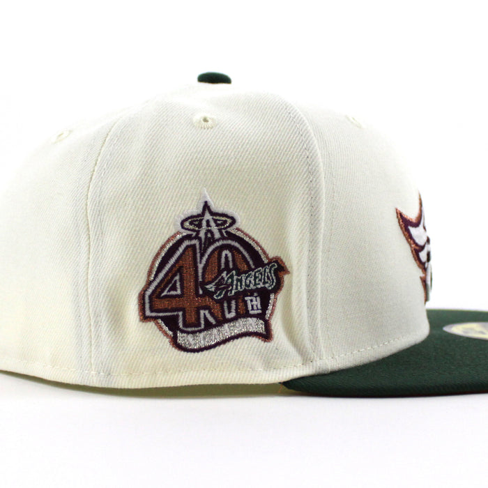 Anaheim Angels 40th Anniversary New Era 59Fifty Fitted Hat (GITD Chrome White Green Orange Under Brim)