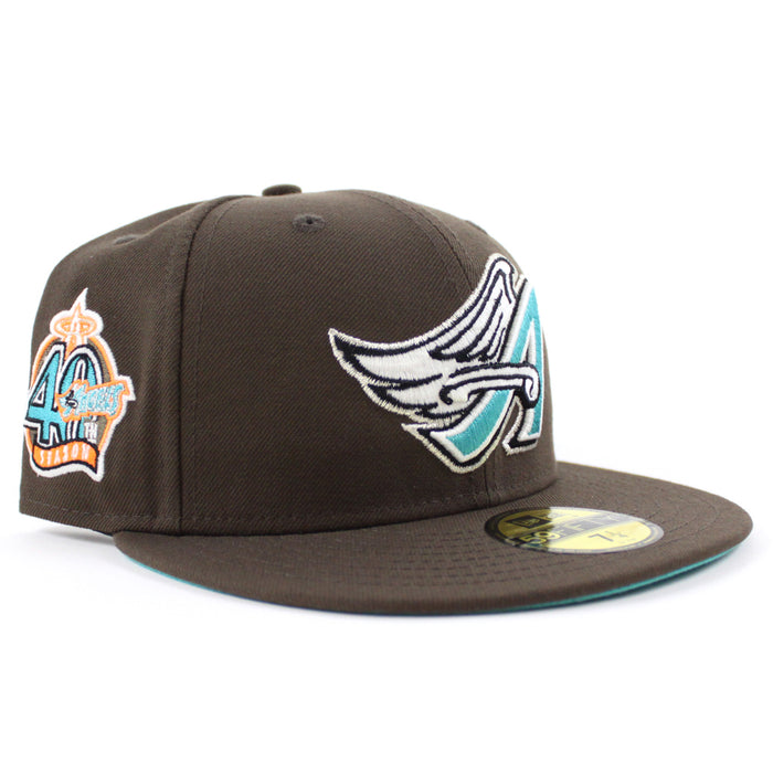 Anaheim Angels 40th Anniversary New Era 59Fifty Fitted Hat (GITD Walnut Teal Under brim)