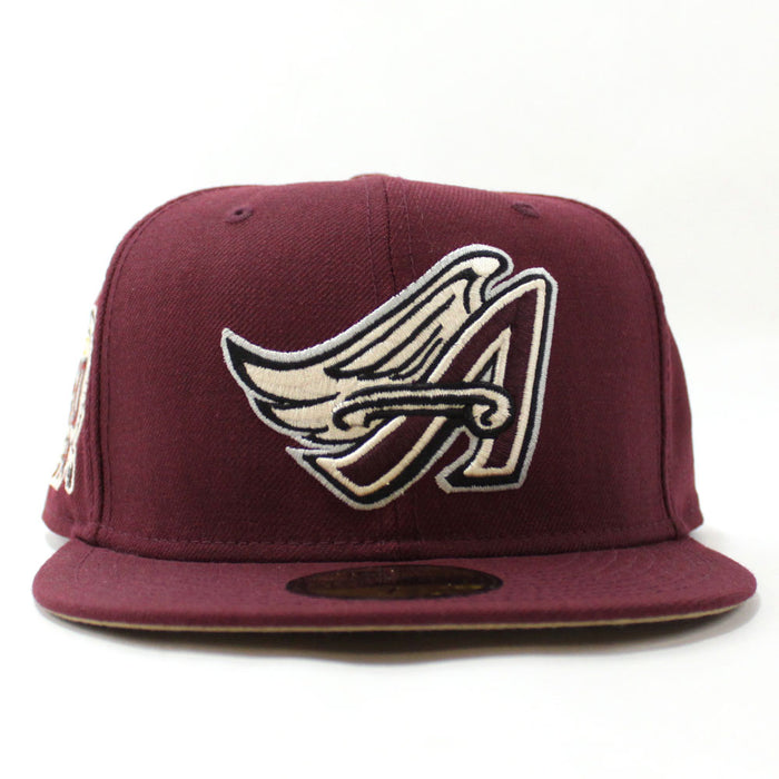 Anaheim Angels 50th Anniversary New Era 59Fifty Fitted Hat (Maroon Camel Under Brim)
