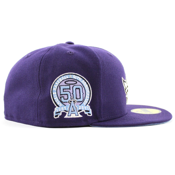 Anaheim Angels 50th Anniversary New Era 59Fifty Fitted Hat (Purple Sky Blue Under Brim)