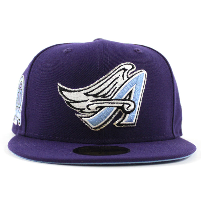 Anaheim Angels 50th Anniversary New Era 59Fifty Fitted Hat (Purple Sky Blue Under Brim)
