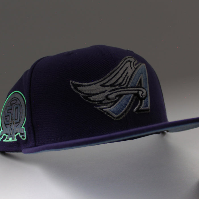 Anaheim Angels 50th Anniversary New Era 59Fifty Fitted Hat (Purple Sky Blue Under Brim)
