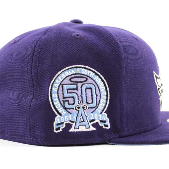 Anaheim Angels 50th Anniversary New Era 59Fifty Fitted Hat (Purple Sky Blue Under Brim)