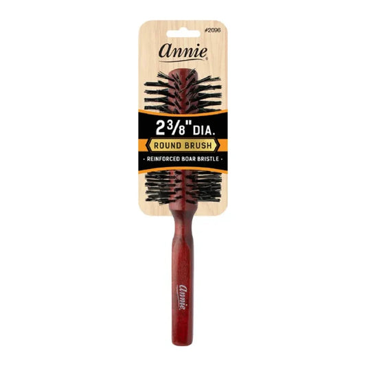 Annie Hard Boar & Nylon Bristle Round Brush, 2 3/8 Inch, 1 Count, Dark Brown