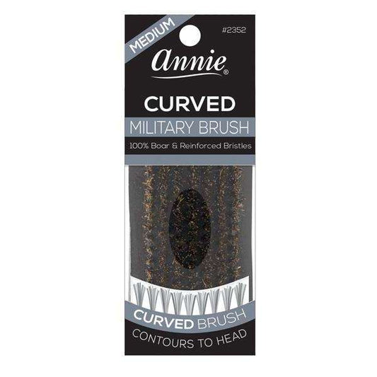 Annie Medium Military Curved Handle 100% Pure Boar Bristles Brush