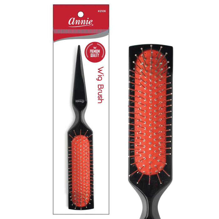 Annie Premium Wire Wig Brush with Pointed Tip, Black