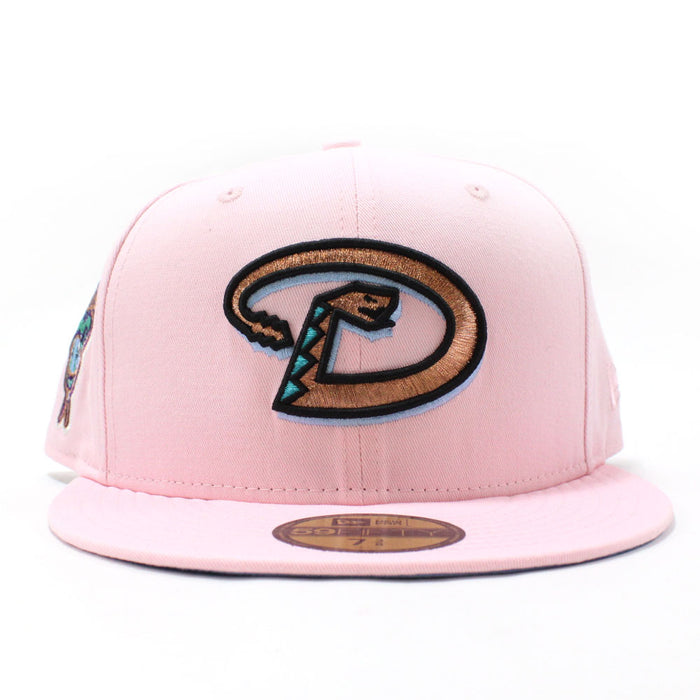 Arizona Diamondbacks 1998 INAUGURAL SEASON New Era 59Fifty Fitted Hat (D Logo Pink Blue Under Brim)