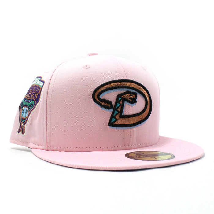 Arizona Diamondbacks 1998 INAUGURAL SEASON New Era 59Fifty Fitted Hat (D Logo Pink Blue Under Brim)