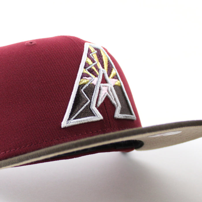 Arizona Diamondbacks 2001 World Series New Era 59Fifty Fitted Hat (GITD Cardinal Walnut Camel Under Brim)