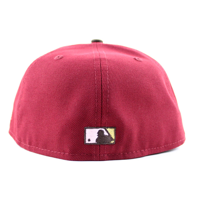 Arizona Diamondbacks 2001 World Series New Era 59Fifty Fitted Hat (GITD Cardinal Walnut Camel Under Brim)