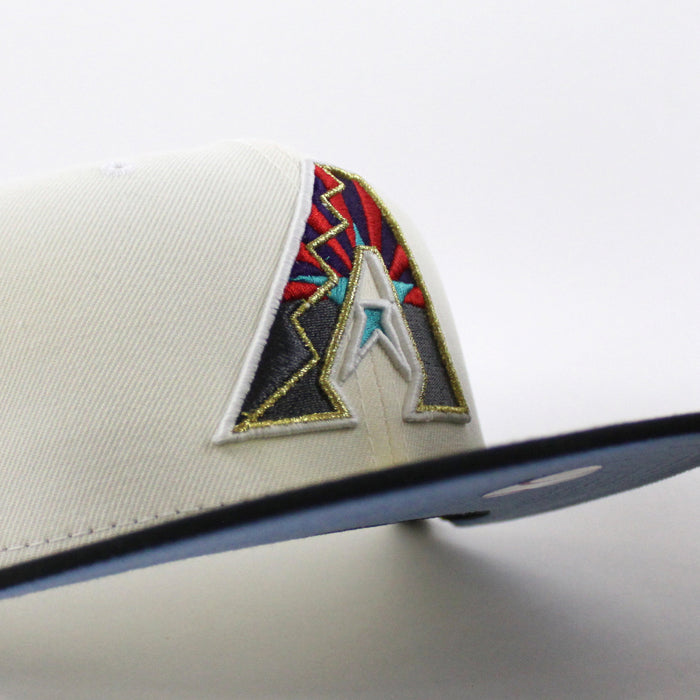 Arizona Diamondbacks 2001 World Series New Era 59Fifty Fitted Hat (GITD Chrome Black Sky Blue Under Brim)
