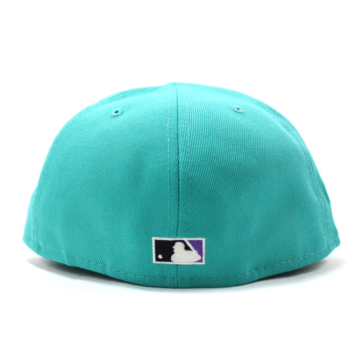 Arizona Diamondbacks 2001 World Series New Era 59Fifty Fitted Hat (Glow in the Dark Logo Teal Lavender Under Brim)