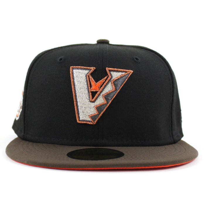 Arizona Diamondbacks 2001 World Series New Era 59Fifty Fitted Hat (Upside Logo Black Walnut Orange Under Brim)