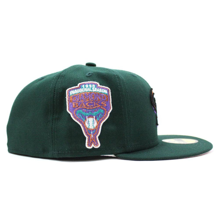 Arizona Diamondbacks 2001 World Series New Era 59Fifty Fitted Hat V3 (D Logo Dark Green Pink Under Brim)