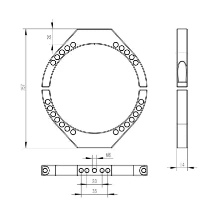 Astro Hutech More Blue 114mm/115mm Mounting Rings (TB016)