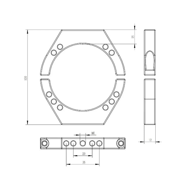 Astro Hutech More Blue 95mm Mounting Rings (TB003)
