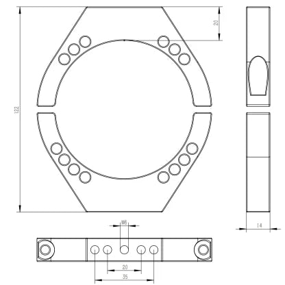 Astro Hutech More Blue Mounting Rings 80mm (TB017)