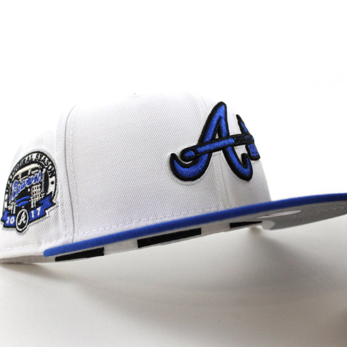 Atlanta Braves 17th Inaugural Season New Era 59Fifty Fitted Hat (White Blue Gray Under Brim)