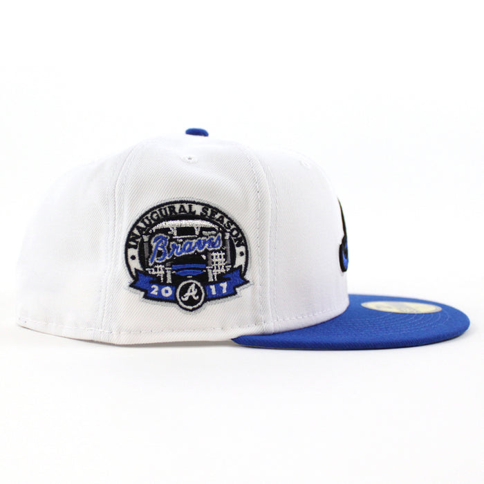 Atlanta Braves 17th Inaugural Season New Era 59Fifty Fitted Hat (White Blue Gray Under Brim)
