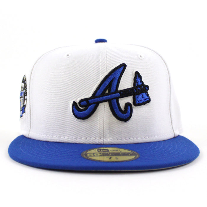 Atlanta Braves 17th Inaugural Season New Era 59Fifty Fitted Hat (White Blue Gray Under Brim)
