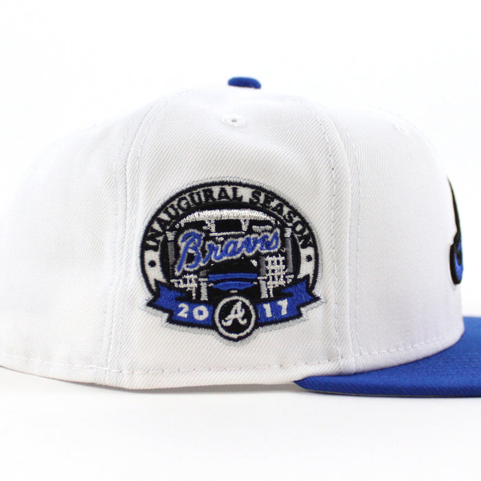Atlanta Braves 17th Inaugural Season New Era 59Fifty Fitted Hat (White Blue Gray Under Brim)